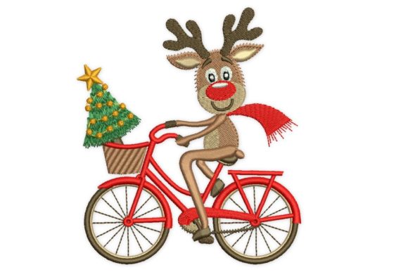 Christmas Deer on Bike