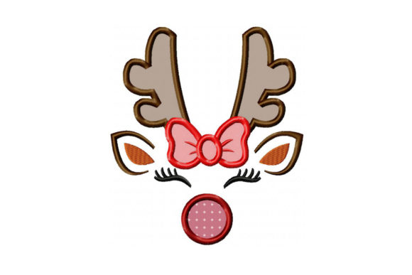 Christmas Reindeer with Bow