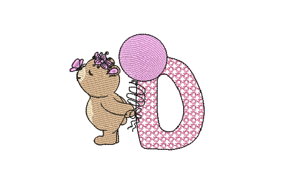 D Girl Teddy Embroidery Design