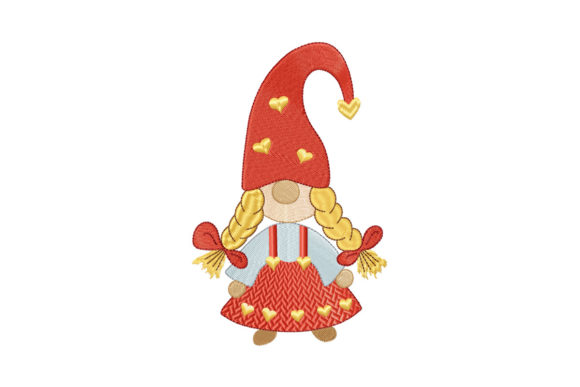 Gnome Girl in a Red Sundress