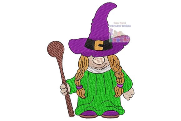 Halloween Girl Gnome: A Seasonal Embroidery Gem