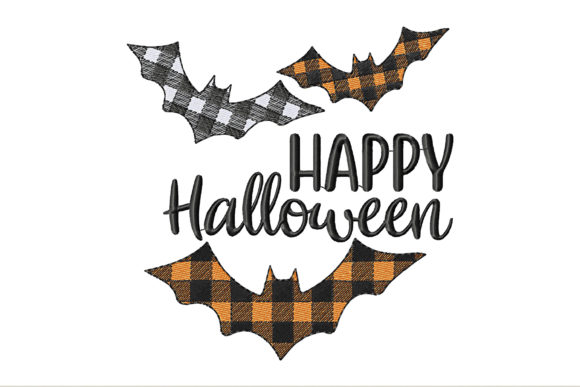 Happy Halloween with Plaid Bats