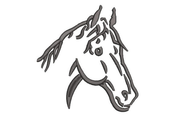 Horse Face Embroidery Design