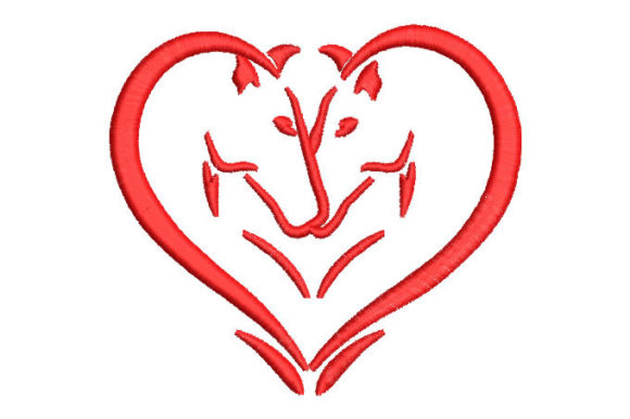Horse Heart Embroidery Design