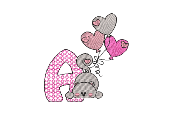Letter a Cute Cat