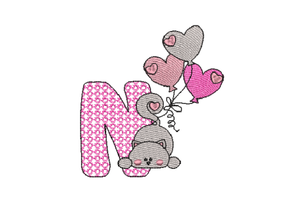 Letter N Cat Sketch