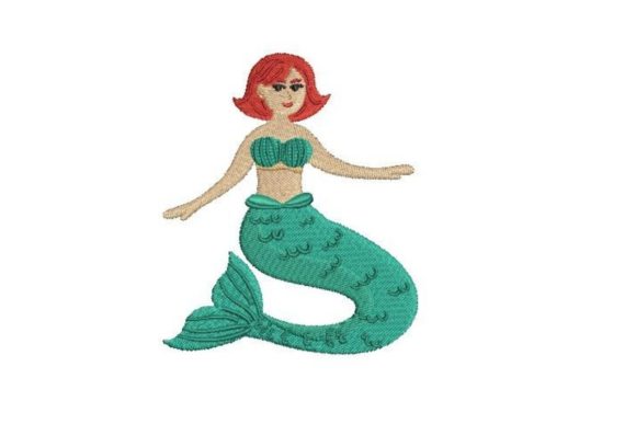 Mermaid Logo: A Fantasy Embroidery Design for Boutique Apparel