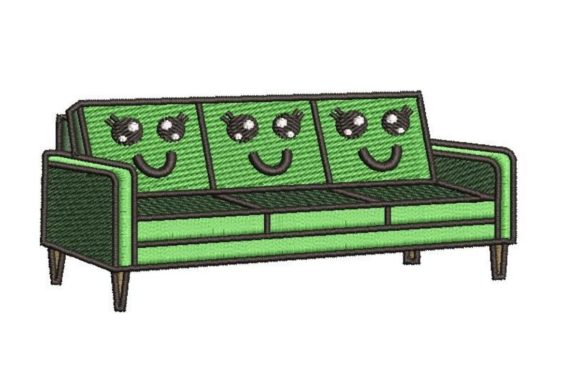 Smiling Couch Embroidery Design