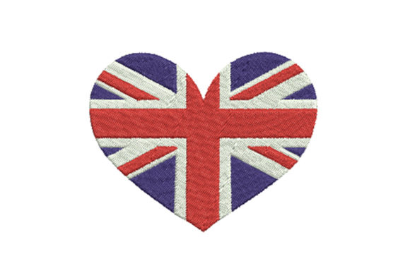 UK Flag on Heart Shape